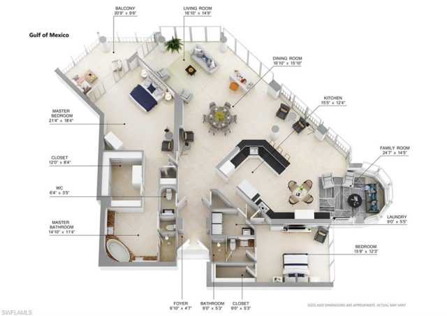 Floor Plan 4951 Gulf Shore Blvd N 104, Naples, FL 34103